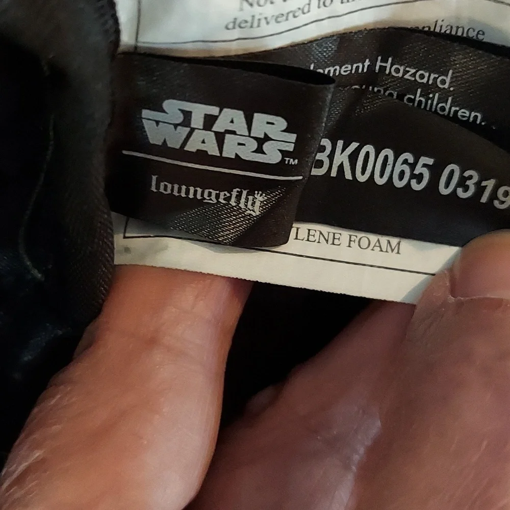 Loungefly Star Wars‎ Backback, Distressed Blue Denim Emblem Pattern, Zip Pockets